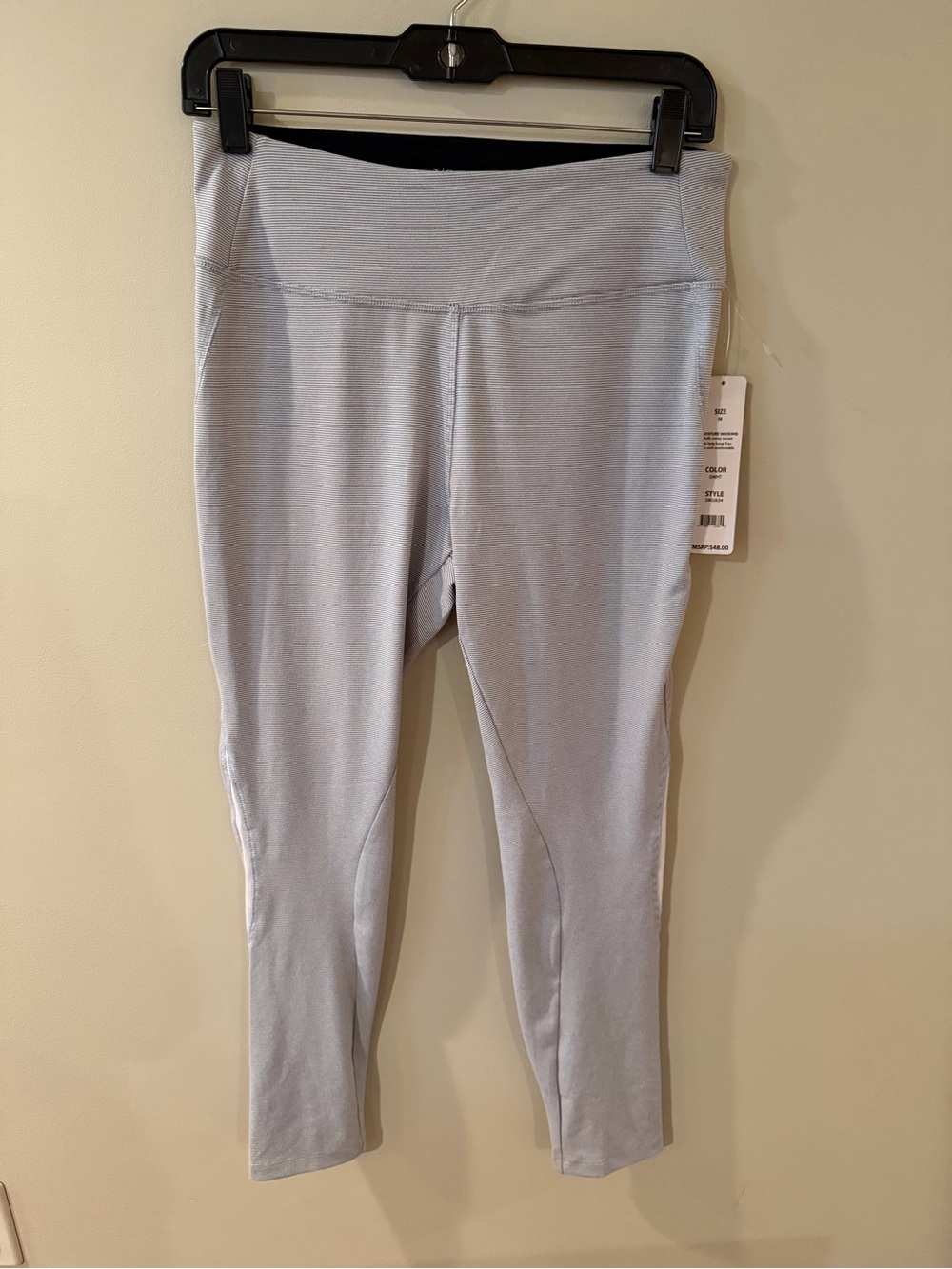 5/$25!! VOGO Athletica Navy Interior with Light Gray Striped Outer Leggings